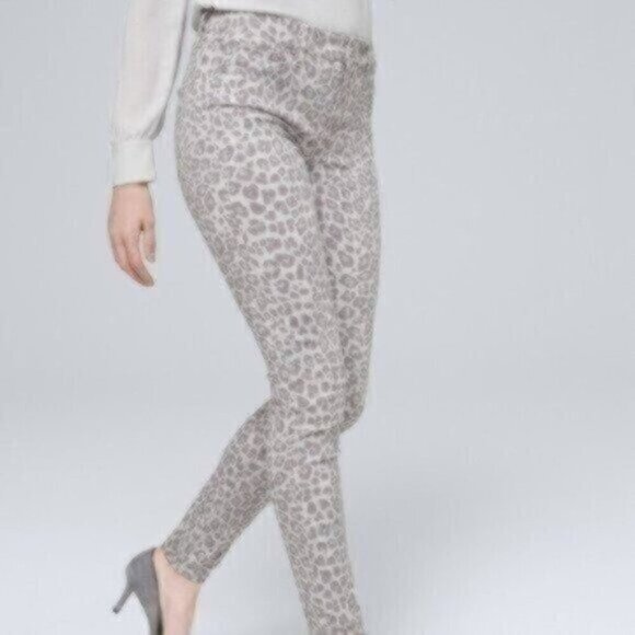 NWT White House Black Market Sculpt High-Rise Leopard-Print Skinny Ankle Jeans - Picture 2 of 4
